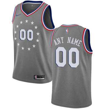 Women%27s Customized Philadelphia 76ers Swingman Gray Nike City Edition Jersey->customized nba jersey->Custom Jersey